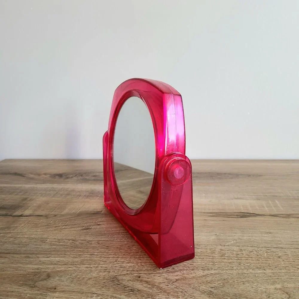 Vintage Lucite dual sided table or wall mirror. - Picture 3 of 6